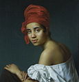 Creole woman in a red tignon