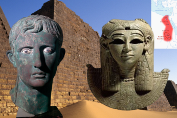Edited picture featured picture for the Kingdom of Kush. Showing: The burial ground of thirty kings, eight queens and three princes of the Kingdom of Kush, A statue of Queen Amanirenas, Map of the Kingdom of Kush and “Meroë Head"
